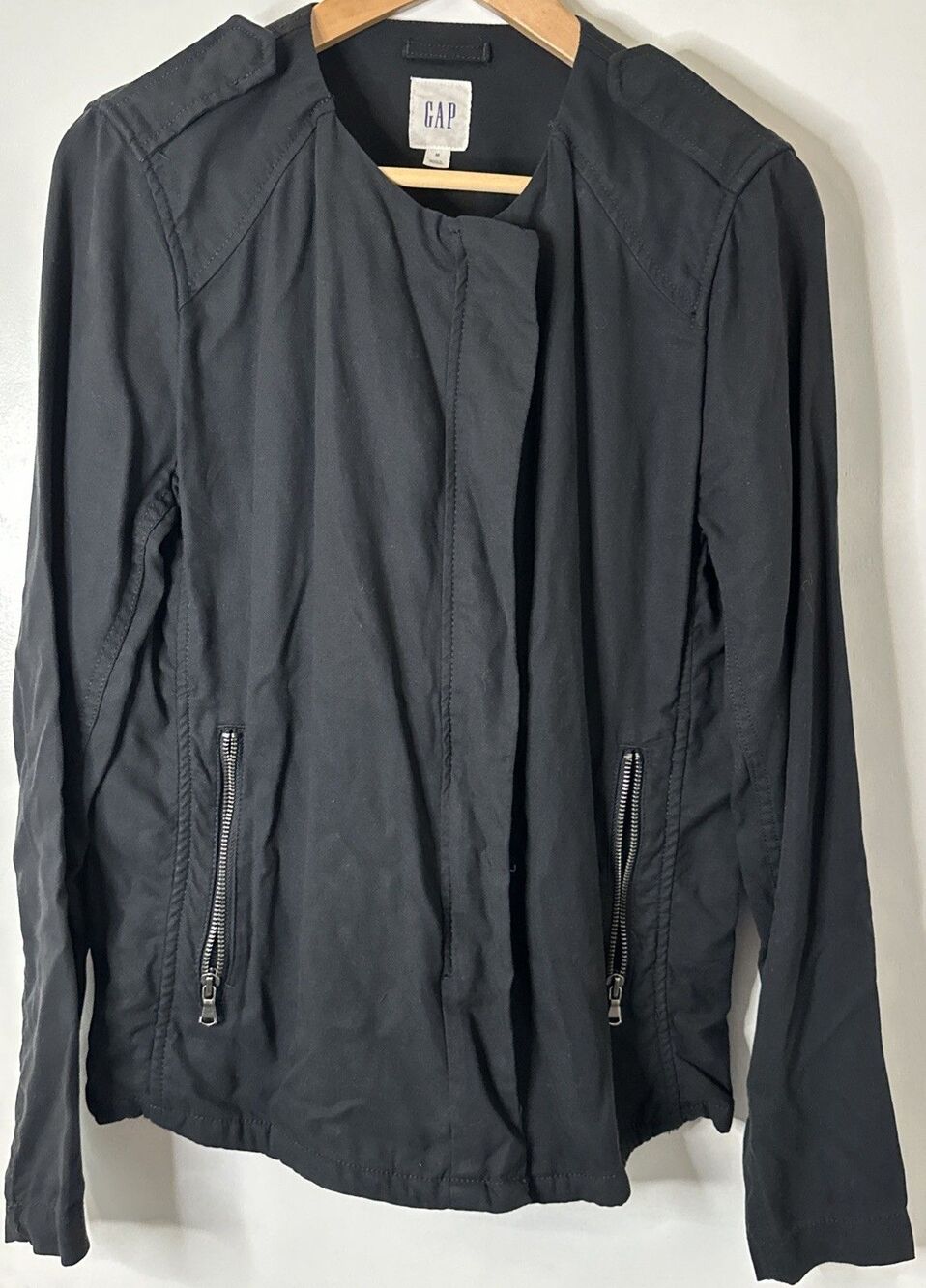 NWT Gap Black Light Moto Tercel Jacket Size M